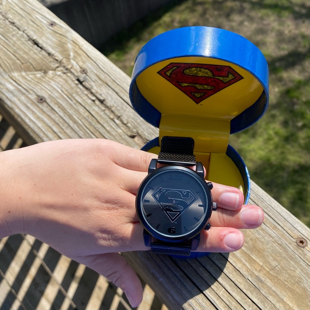 DC Comic Black Metal Superman Watch